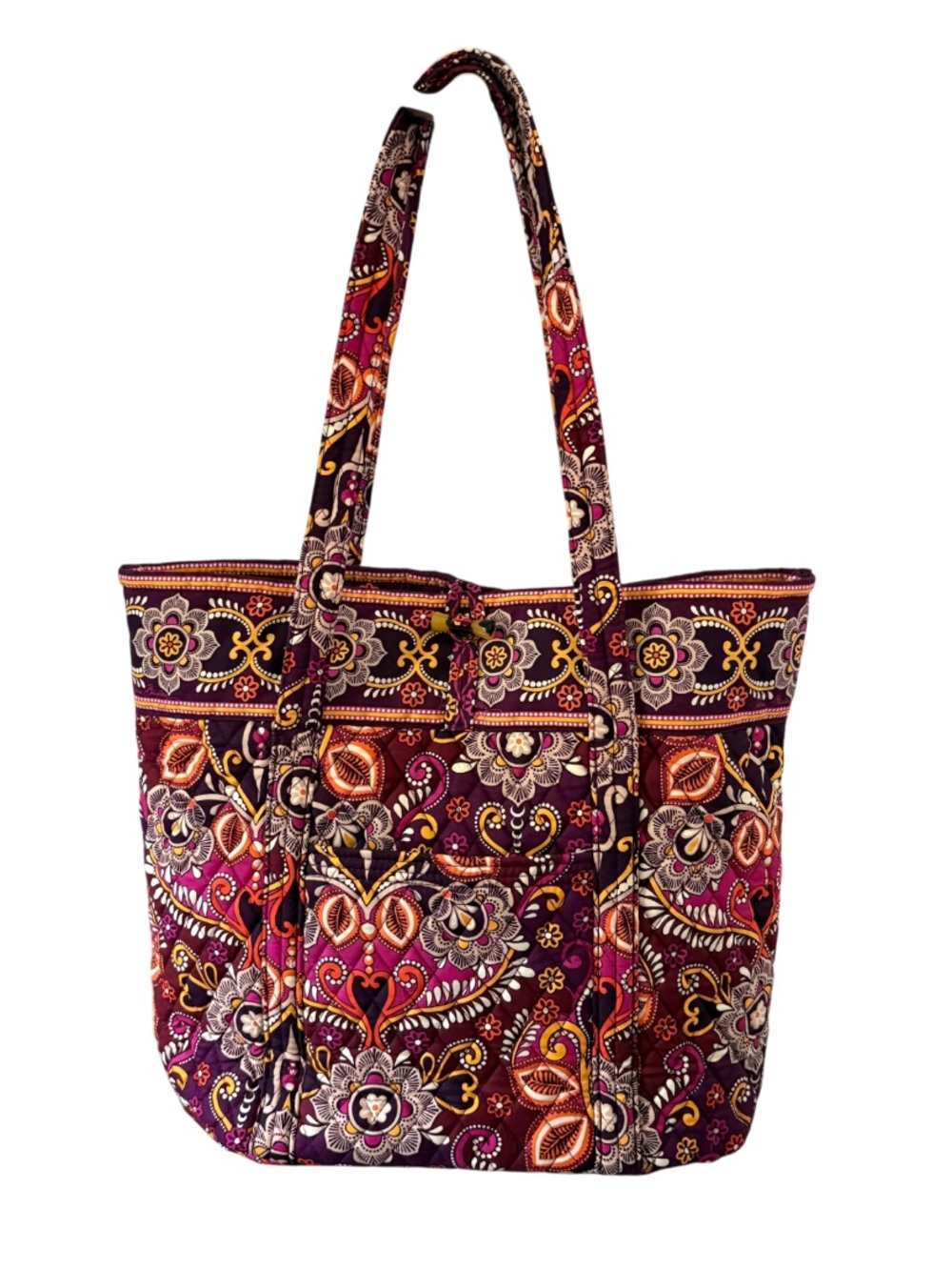Vera Bradley Quilted Tote Bag Safari Sunset Vera Retired Paisley Toggle Purse